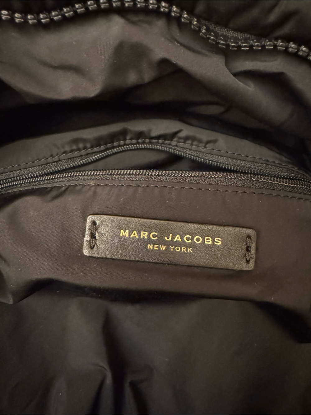 Authentic Marc Jacobs Black Nylon Backpack with Gold Plaque - Picture 4 of 10